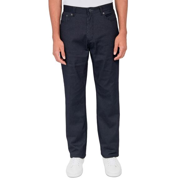 Society of Threads Men's Regular Fit Geo Print 5 Pocket Pants, Black 30R - Picture 2 of 8